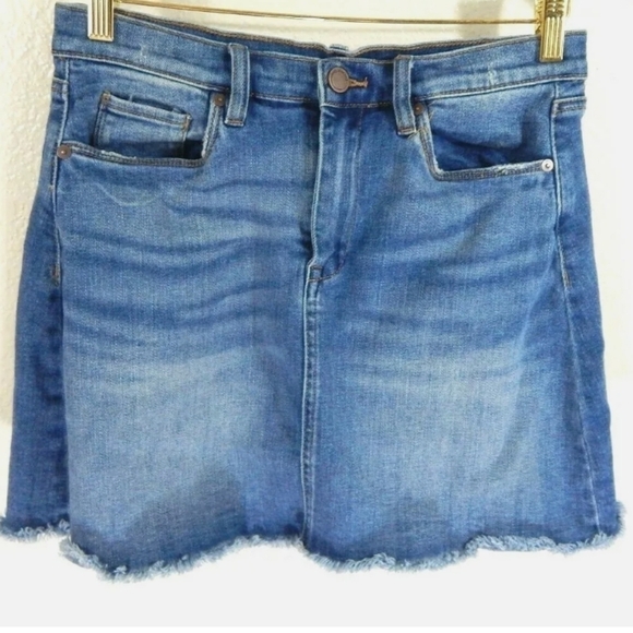 Blank NYC Frayed Hem Mini Jean Skirt - Picture 1 of 3